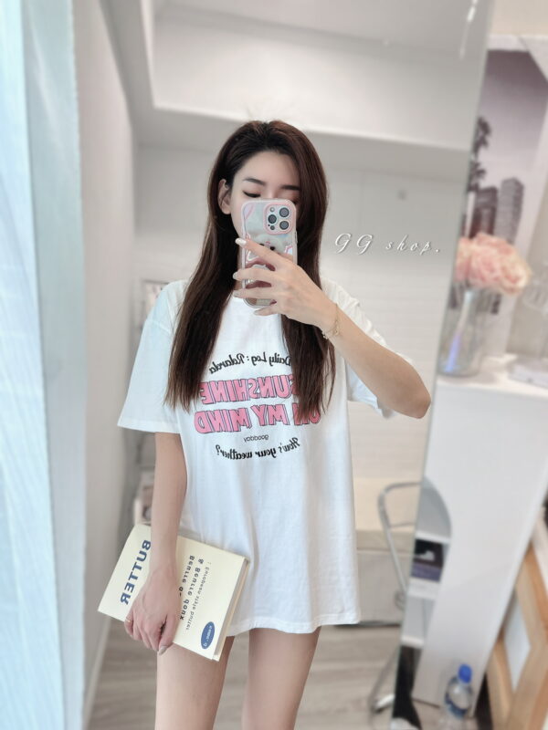 潮流印花寬鬆短袖上衣 T恤